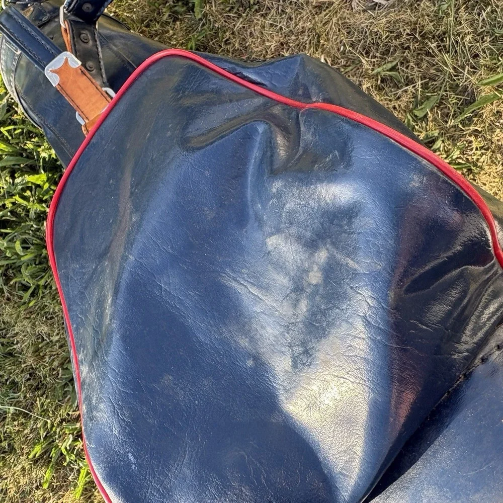 Vintage Burton Golf Club Bag Blue Leather Made In USA